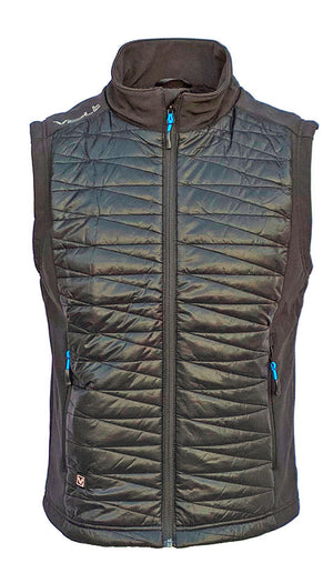 Men's Heated Vest. Quilted Nylon and Softshell 