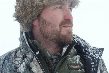 man wearing heated jacket