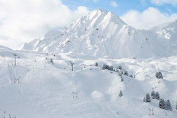 mountains covered with snow