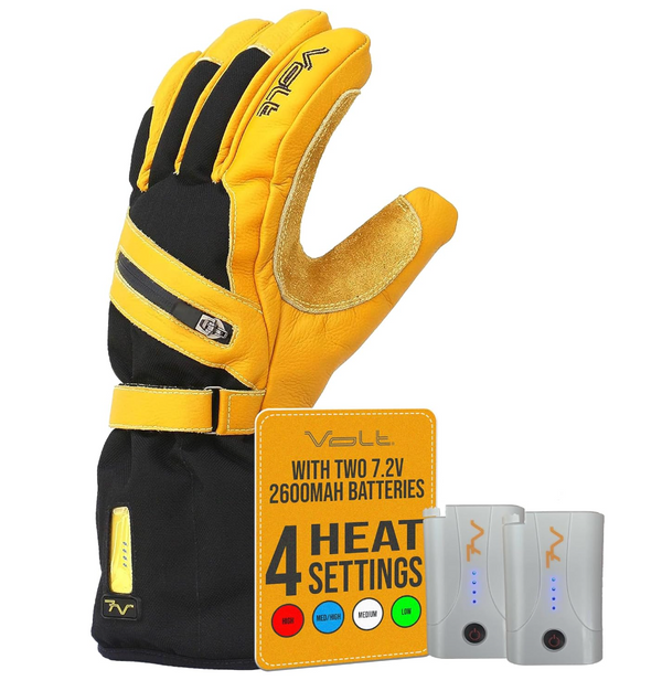 WORK Men 7v Leather Heated Gloves Volt Heat