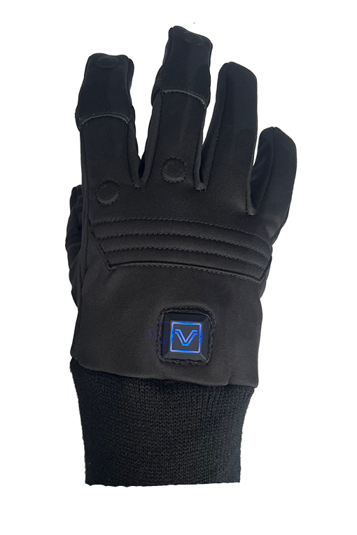 volt rechargeable battery powered heated finger flip glove palm