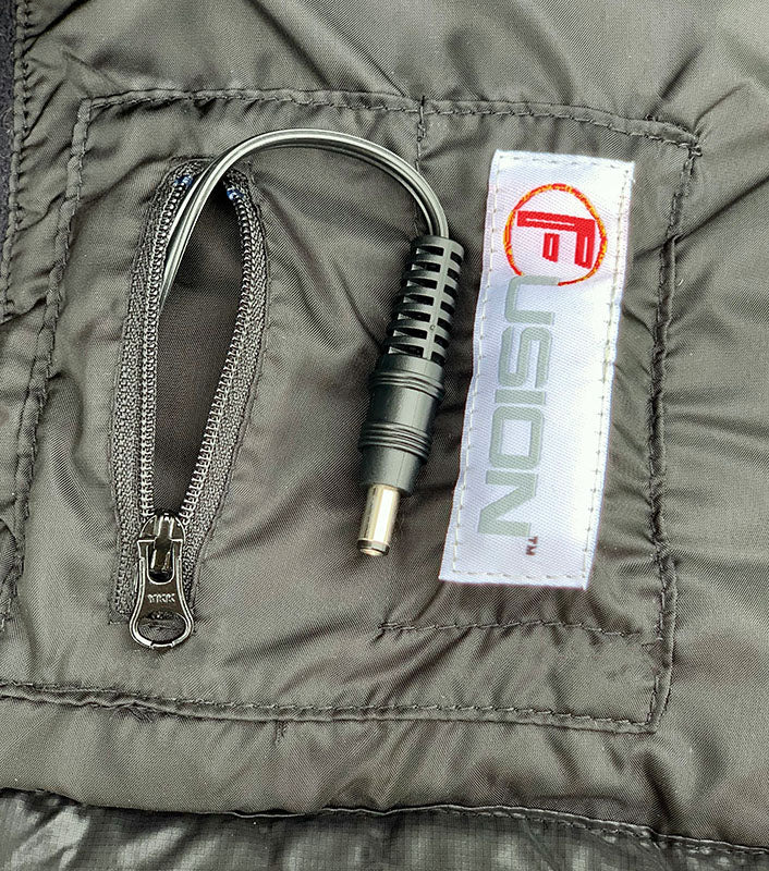 12v Coax plug  from fusion heated vest for plugging in to a motorcycle 
