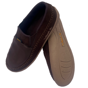 Volt Camp best Heated Slippers brown pair showing top and bottom