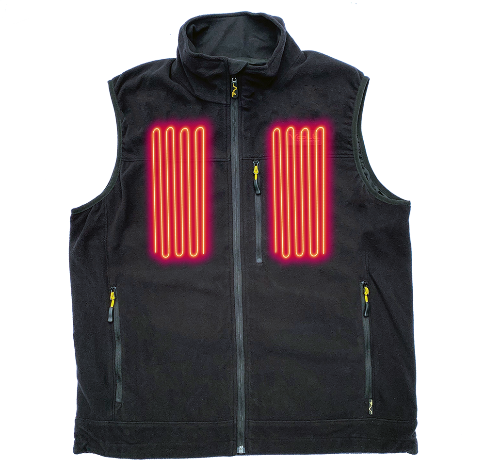 Fleece Heated Vest with two heating panels in the chest