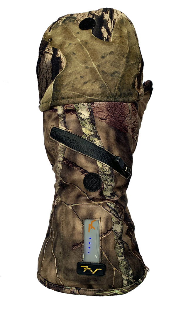 Kemimoto Camo Heated Gloves - Winter Electric Rechargeable Touchscreen Mittens For Men & Women (CE Approved, 3 Heat Settings)