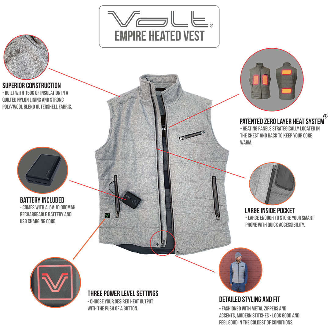 Vests - EMPIRE 5v Heated Vest By Volt