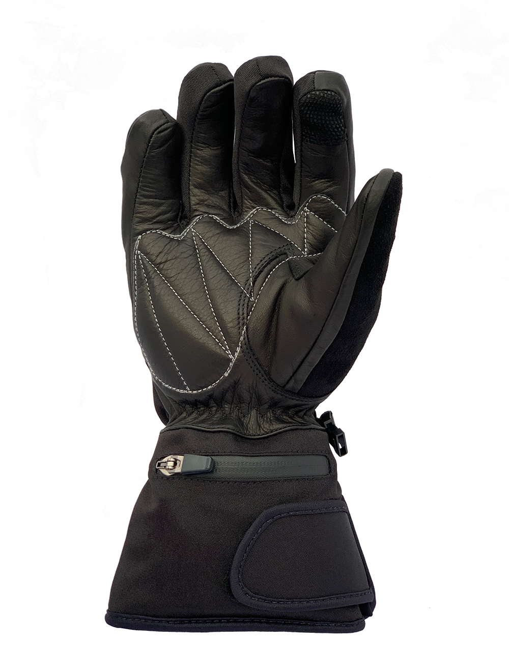 best all purpose battery powered heated glove leather palm side for winter cycling grip