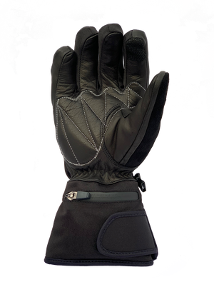 best all purpose battery powered heated glove leather palm side for winter cycling grip