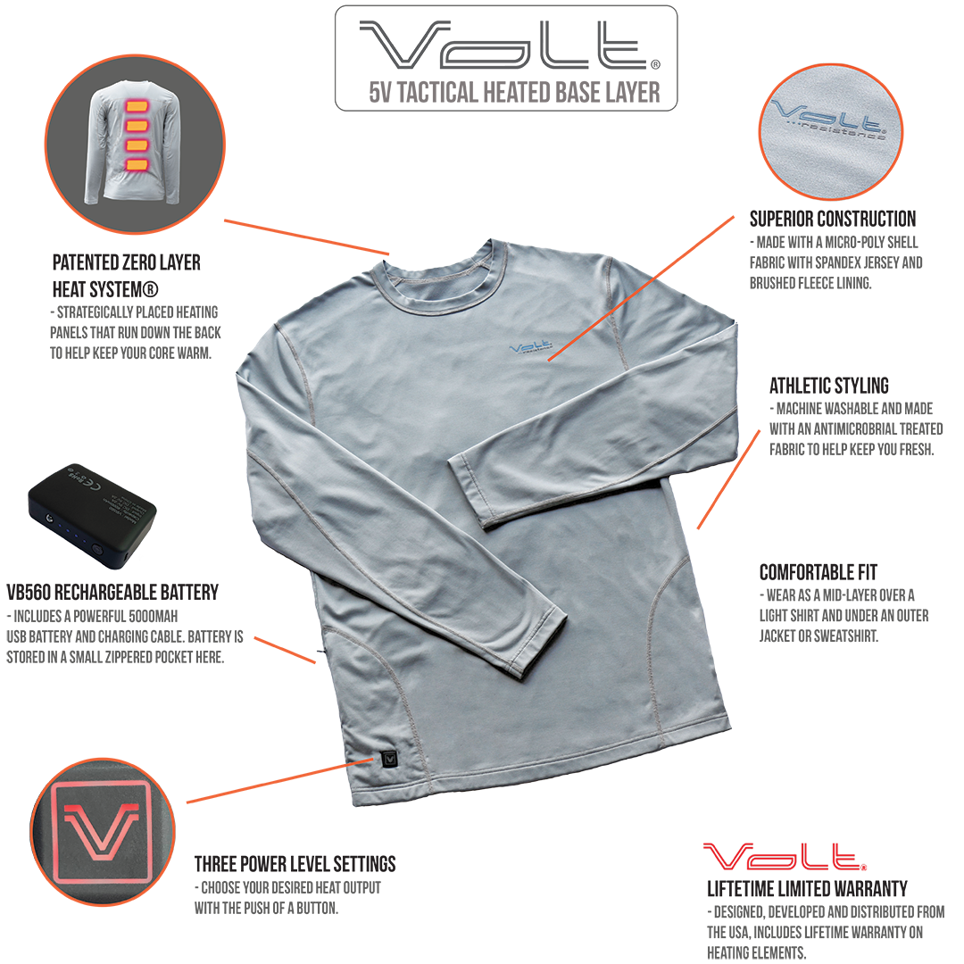 volt heated base layer features