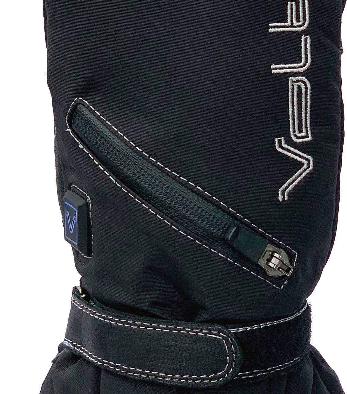 Rechargeable battery fits inside the pocket on the back of the hand