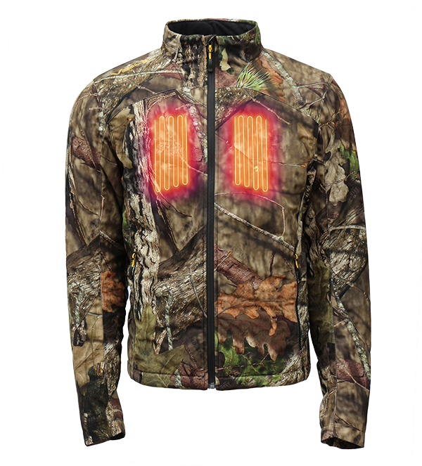 Mossy Oak Country Heated Jacket by Volt. 7V Rechargeable battery heat system keeps your core warm.