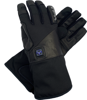 Volt Tactical Leather rechargeable battery powered electric Heated Gloves from volt pair with blue power level setting