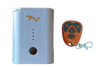 extended life battery 5000mah for all day warmth with volt heated gloves showing battery and wireless remote