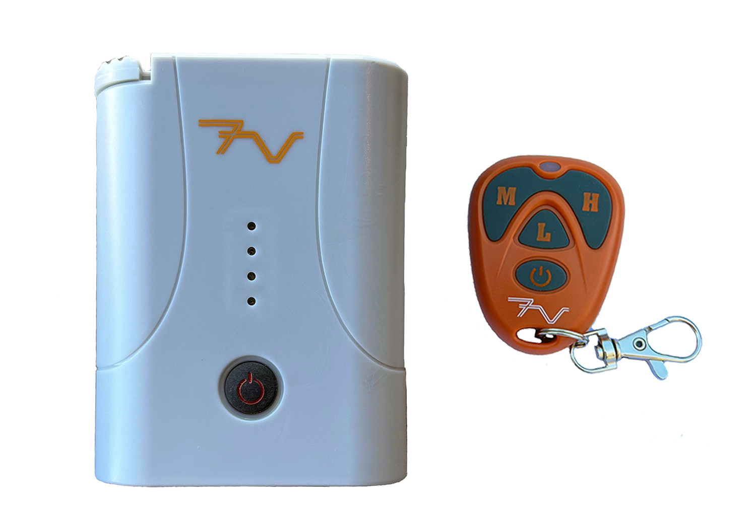 extended life battery 5000mah for all day warmth with volt heated gloves showing battery and wireless remote