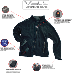 Victory rechargeable best heated sweater features callout