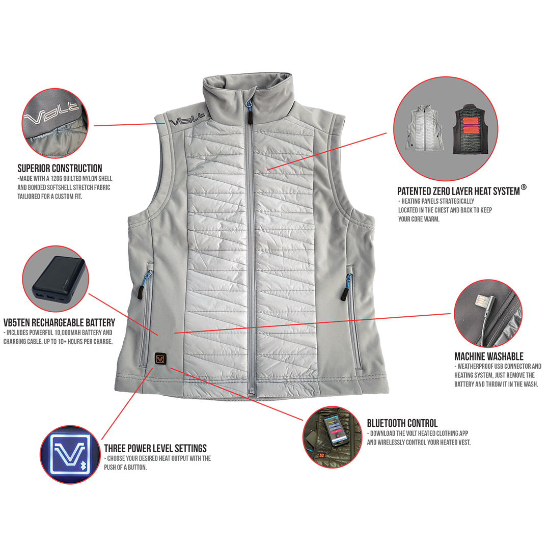 RADIANT Womens 5v Heated Vest with Bluetooth Therm Controller