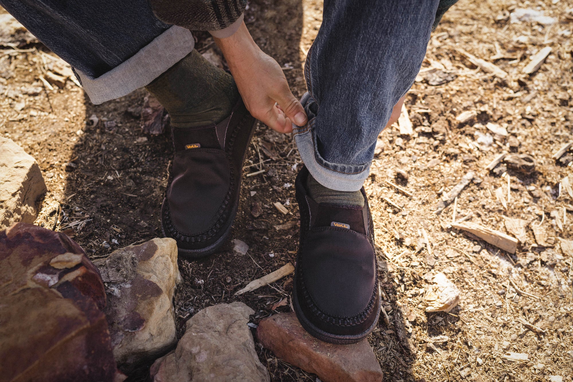 Best Heated Slippers from Volt to keep your feet warm black lifestyle outside