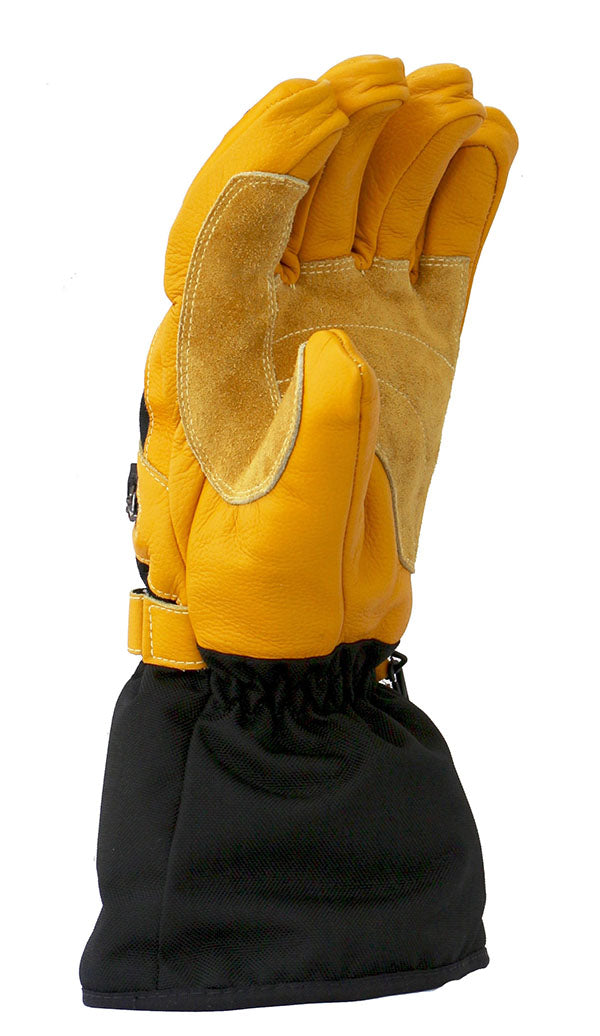 ActionHeat 7V Rugged Leather Heated Work Gloves - Large, Yellow, Synthetic Material, Imported, Heats Entire Hand