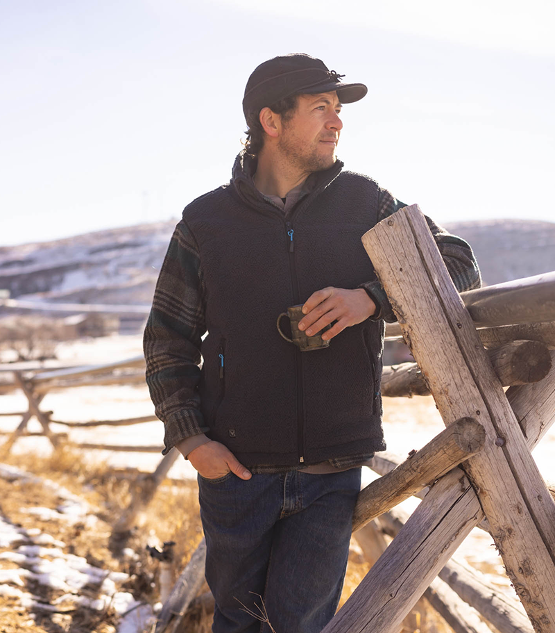 carbon fleece rechargeable battery heated vest to keep you core warm lifestyle ranch