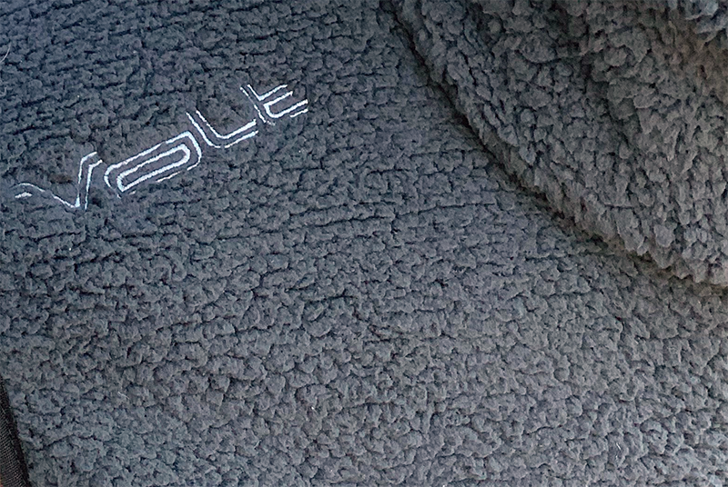 Volt heated clothing electric heated fleece vest closeup logo