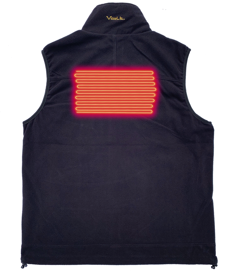 Fleece Heated Vest with large heating panel in upper middle back