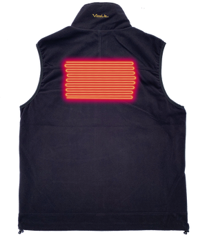Fleece Heated Vest with large heating panel in upper middle back