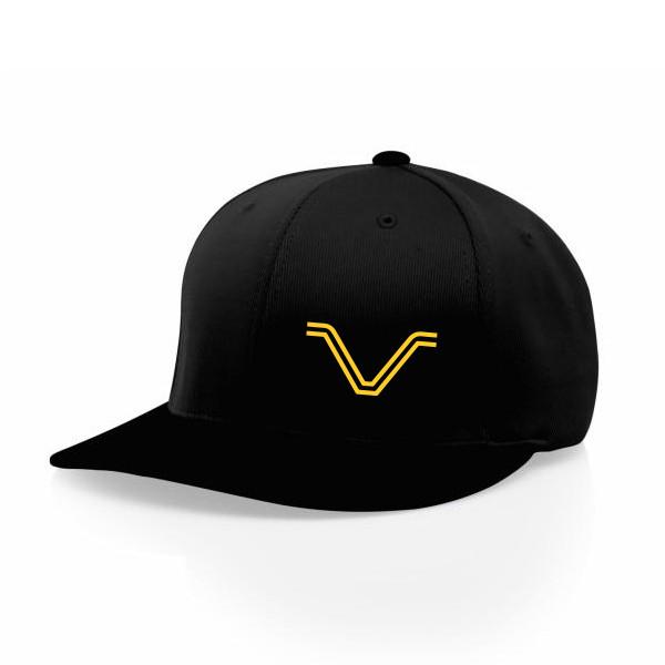 Hats - All Black Hat With Yellow "V" Logo